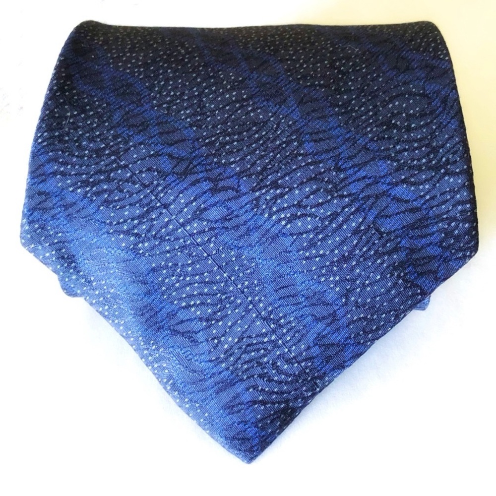 Calvin Klein Blue White Dots Silk Tie